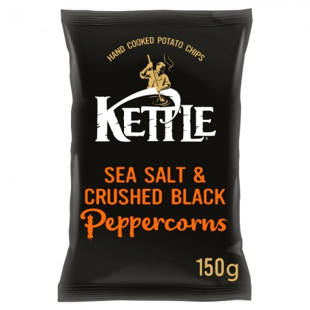 Kettle Chips - Sea Salt & Crushed Black Peppercorns - 12 x 150g