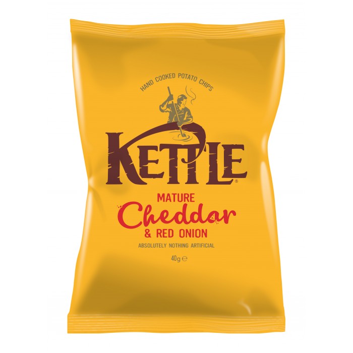 Kettle Chips Mature Cheddar & Red Onion 18 x 40g