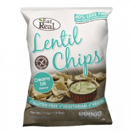 Eat Real Lentil Chips - Creamy Dill Lentils - 12 x 45g