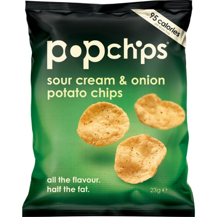Popchips Sour Cream & Onion Popped Potato Chips 24 x 23g
