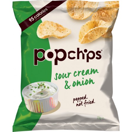 Popchips Sour Cream & Onion Popped Potato Chips 24 x 23g