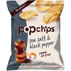 Popchips Sea Salt & Black Pepper Popped Potato Chips 24 x 23g