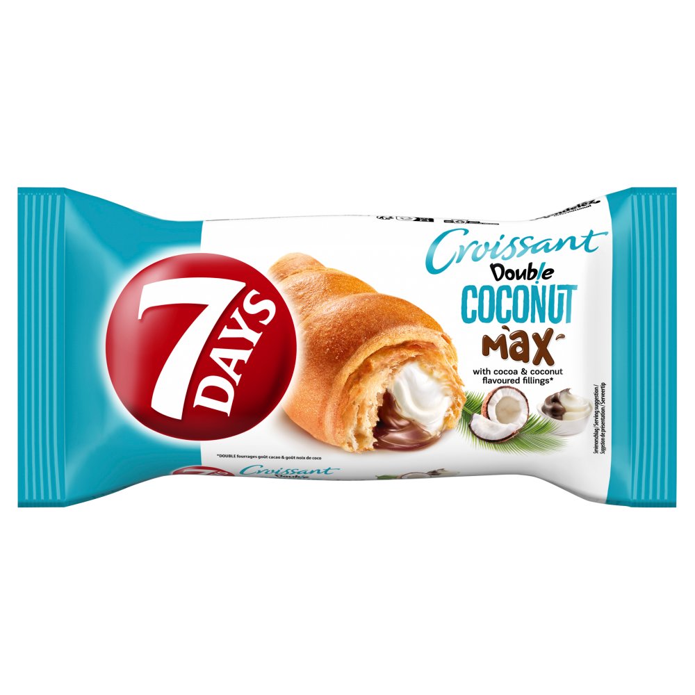 7 Days Croissants - Double MAX Cocoa & Coconut 20 x 80g 7 Days Croissants - Double MAX Cocoa & Coconut 20 x 80g