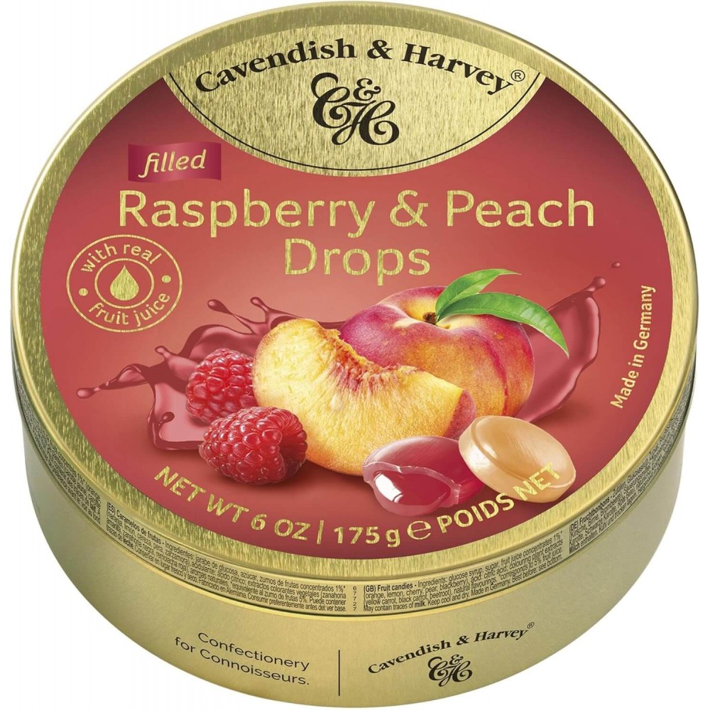 Cavendish & Harvey - Raspberry & Peach Filled Drops 9 x 175g