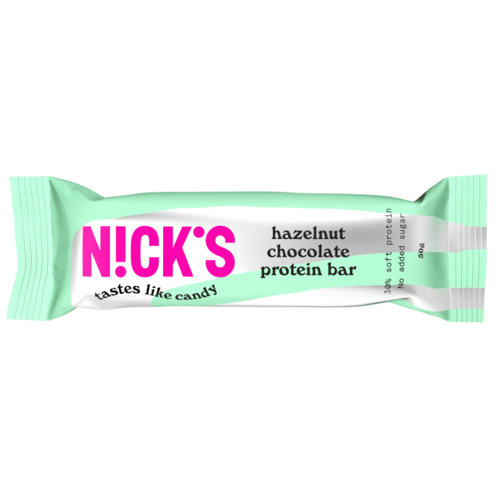 Nicks Protein Bar - Hazelnut Chocolate 12 x 50g Nicks Protein Bar - Hazelnut Chocolate 12 x 50g