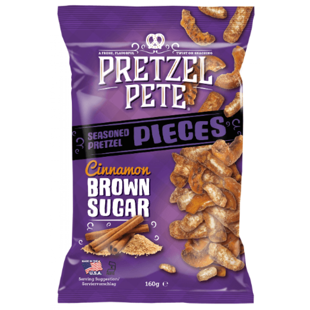 Pretzel Pete Pretzels Pieces - Cinnamon Brown Sugar 8 x 160g