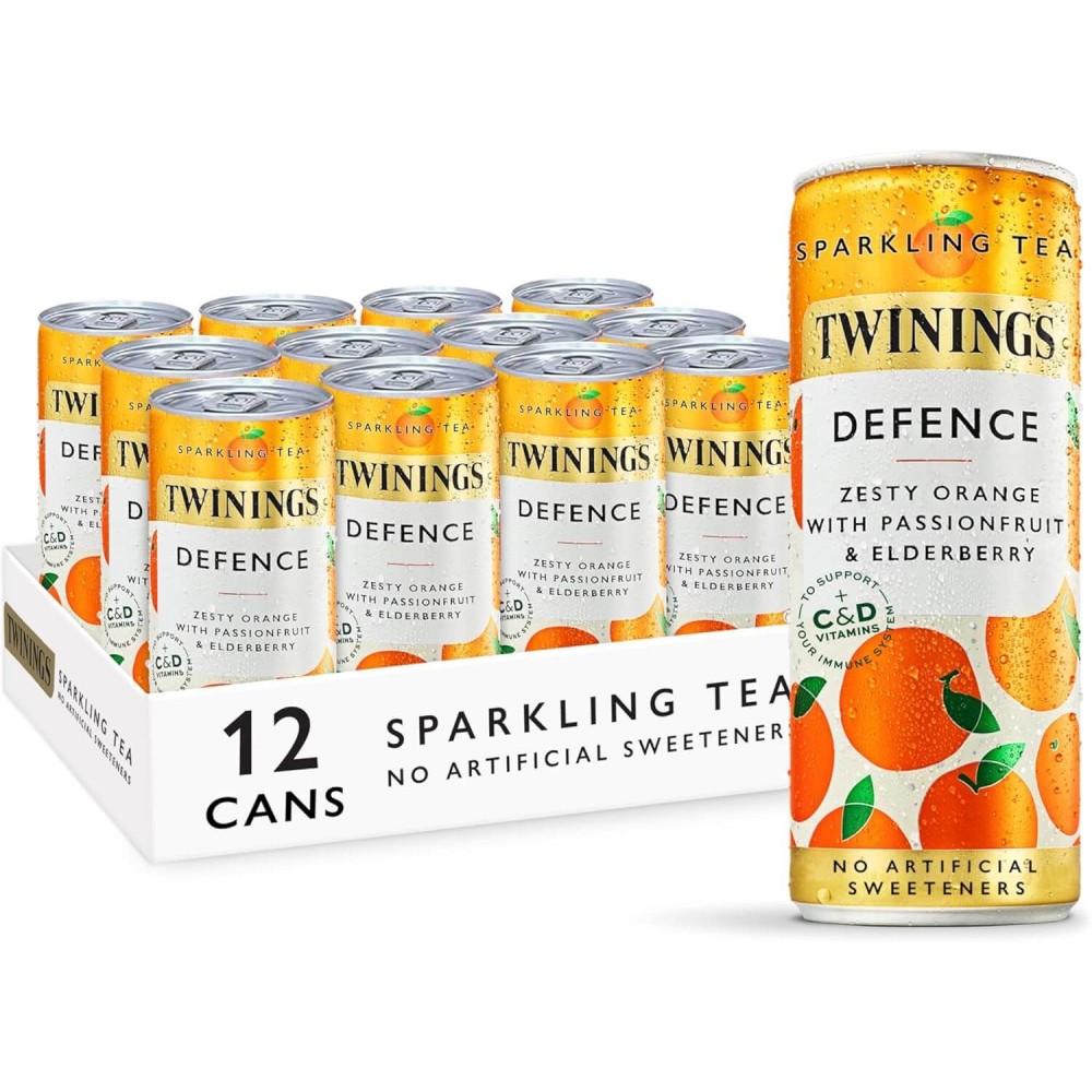 Twinings Sparkling Tea - Defence Orange, Passionfruit & Elderflower 12 x 250ml
