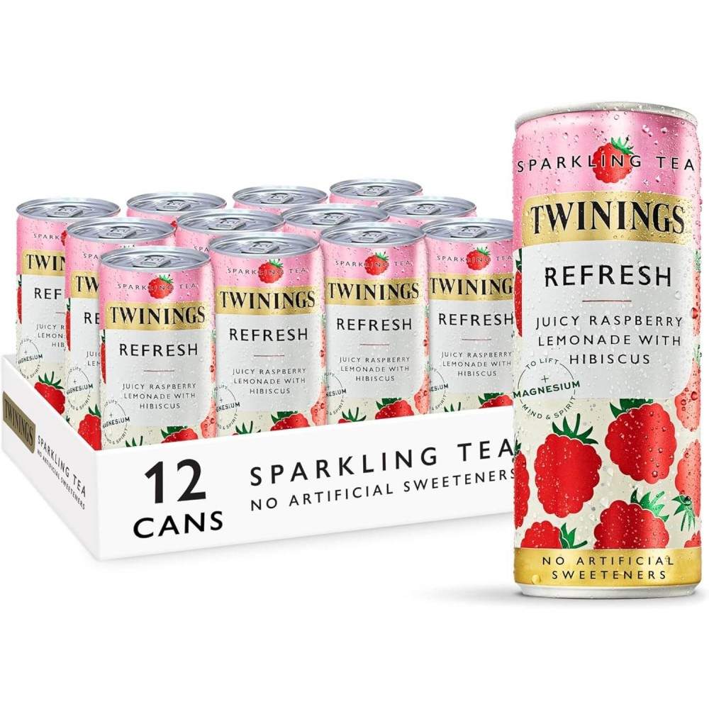 Twinings Sparkling Tea - Refresh Raspberry Lemonade & Hibiscus 12 x 250ml