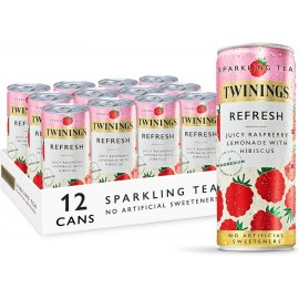 Twinings Sparkling Tea - Refresh Raspberry Lemonade & Hibiscus 12 x 250ml