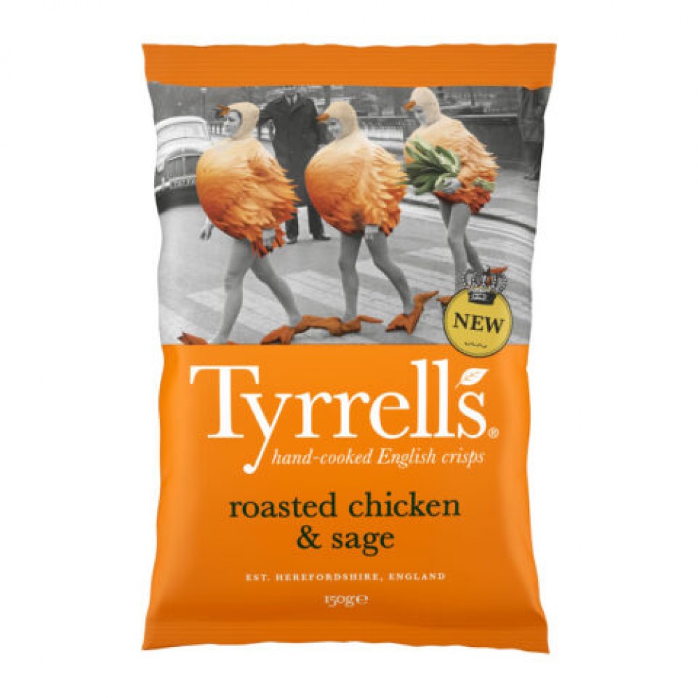 Tyrrells Crisps - Roasted Chicken & Sage 8 x 150g