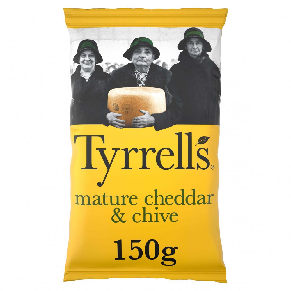 Tyrrells Crisps - Matture Cheddar & Chive 8 x 150g