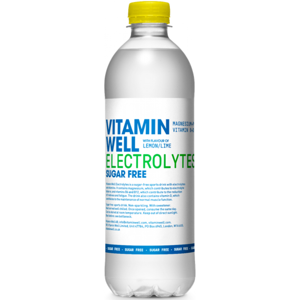 Vitamin Well Electrolytes - Lemon & Lime Sugar Free 12 x 500ml