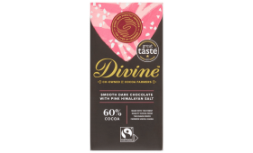Divine Chocolate - 60% Dark Chocolate with Pink Himalayan Salt - 15 x 90g