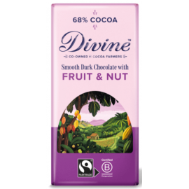 Divine Chocolate - 68% Dark Chocolate with Fruit & Nut - 15 x 90g