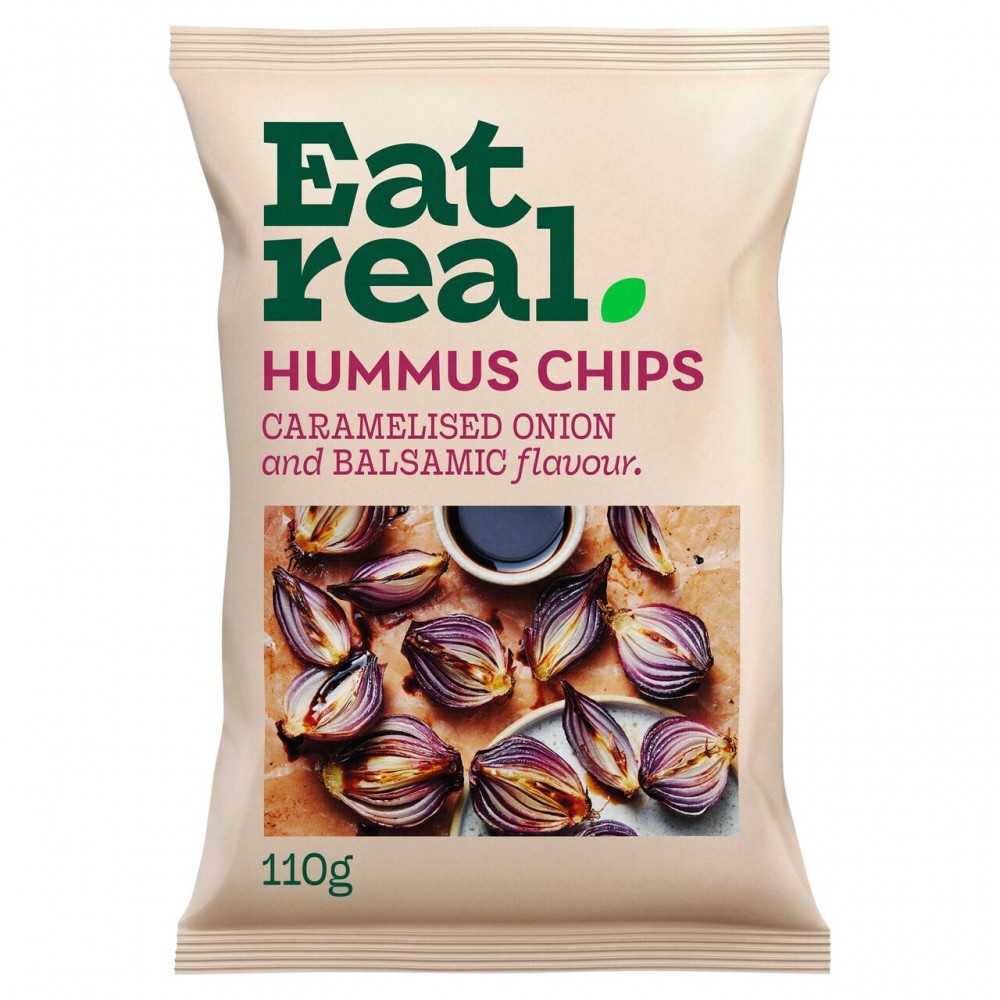 Eat Real Hummus Chips - Caramelised Onion & Balsamic Vinegar - 10 x 110g