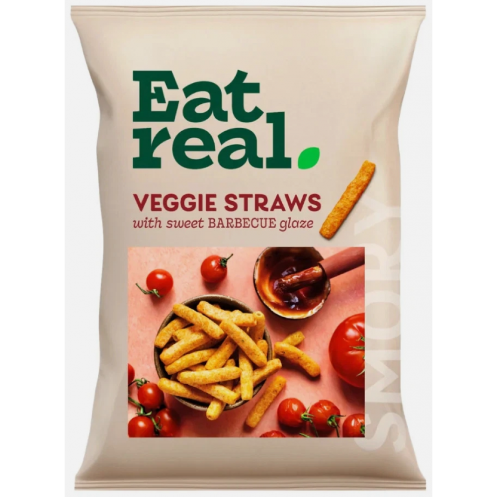 Eat Real Veggie Straws - Sweet BBQ Glaze 10 x 110g