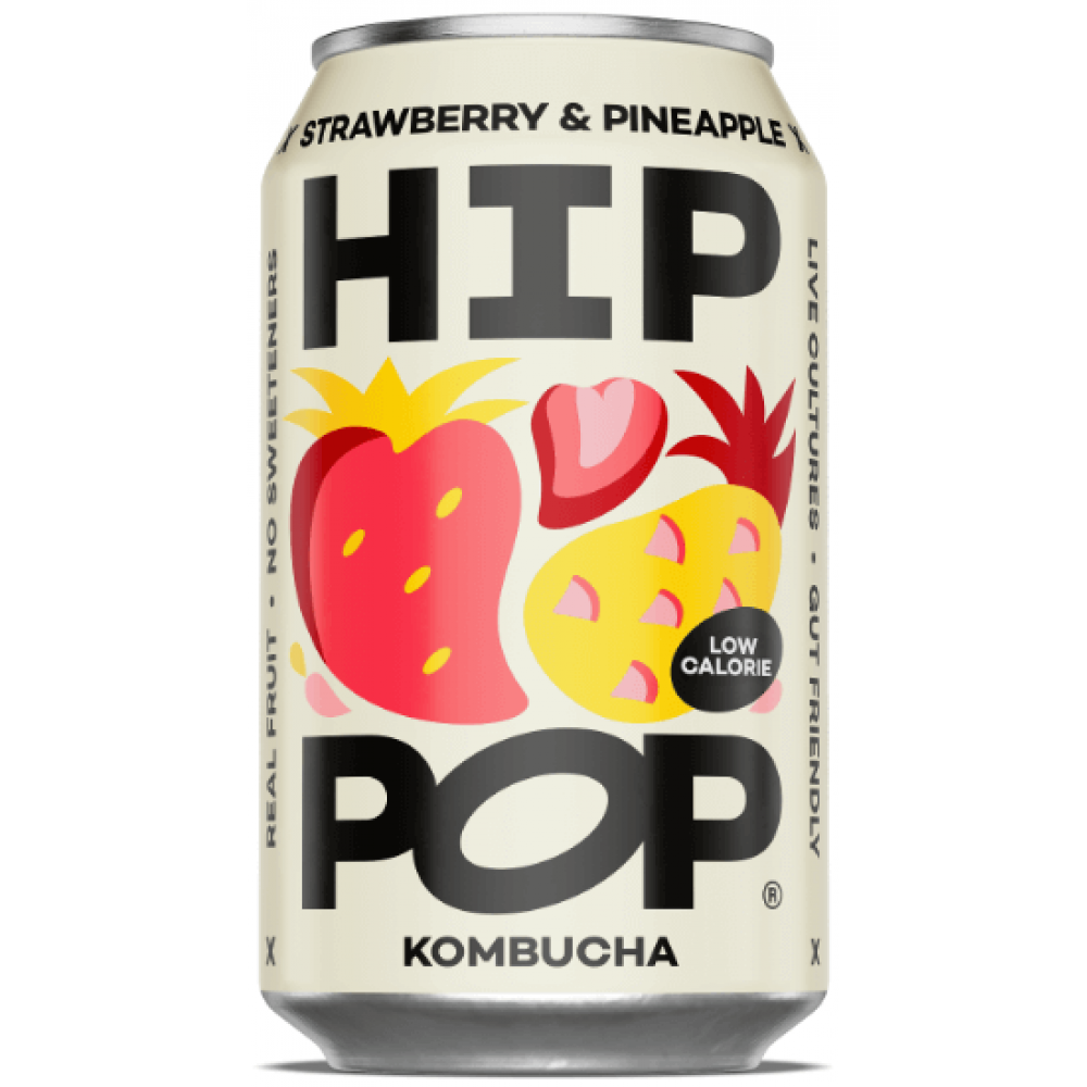 Hip Pop Kombucha - Strawberry & Pineapple 12 x 330ml