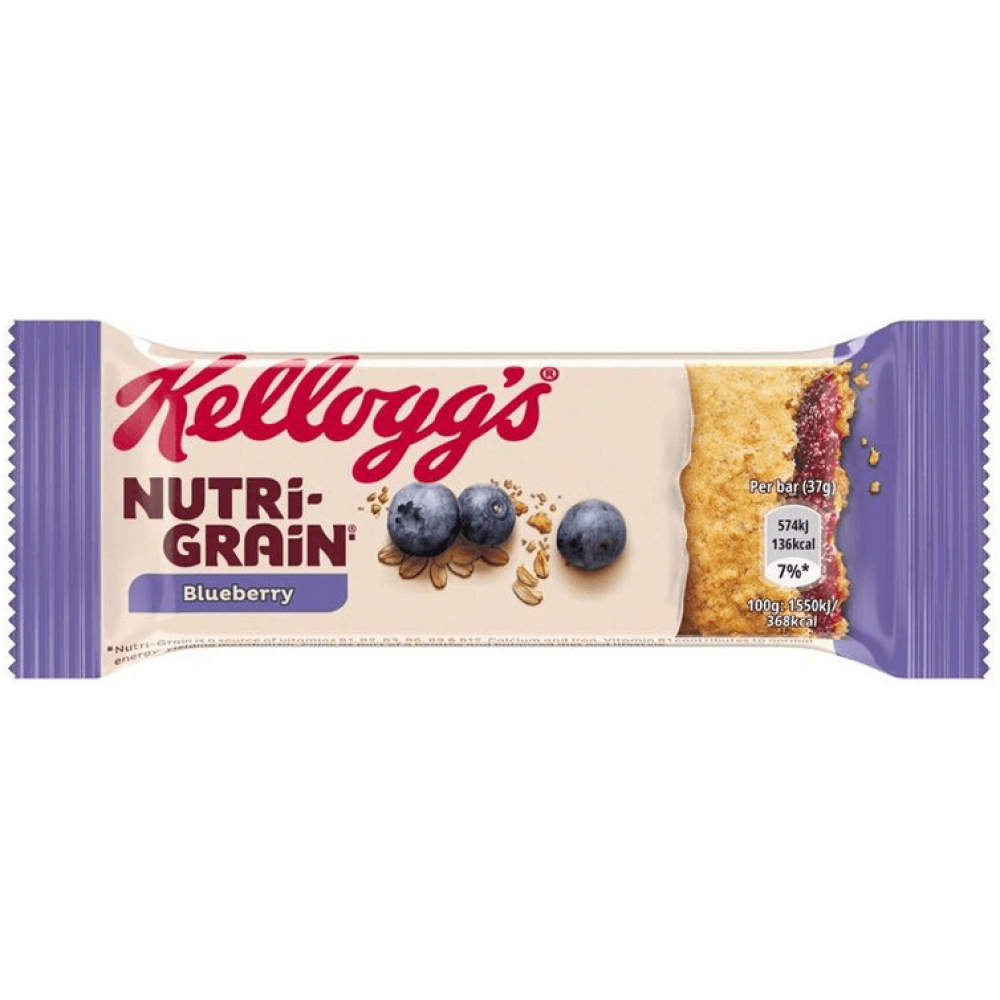 Kelloggs Nutrigrain - Blueberry 25 x 35g Kelloggs Nutrigrain - Blueberry 25 x 35g