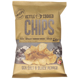Kettle Cooked Chips - Sea Salt & Black Pepper 8 x 150g