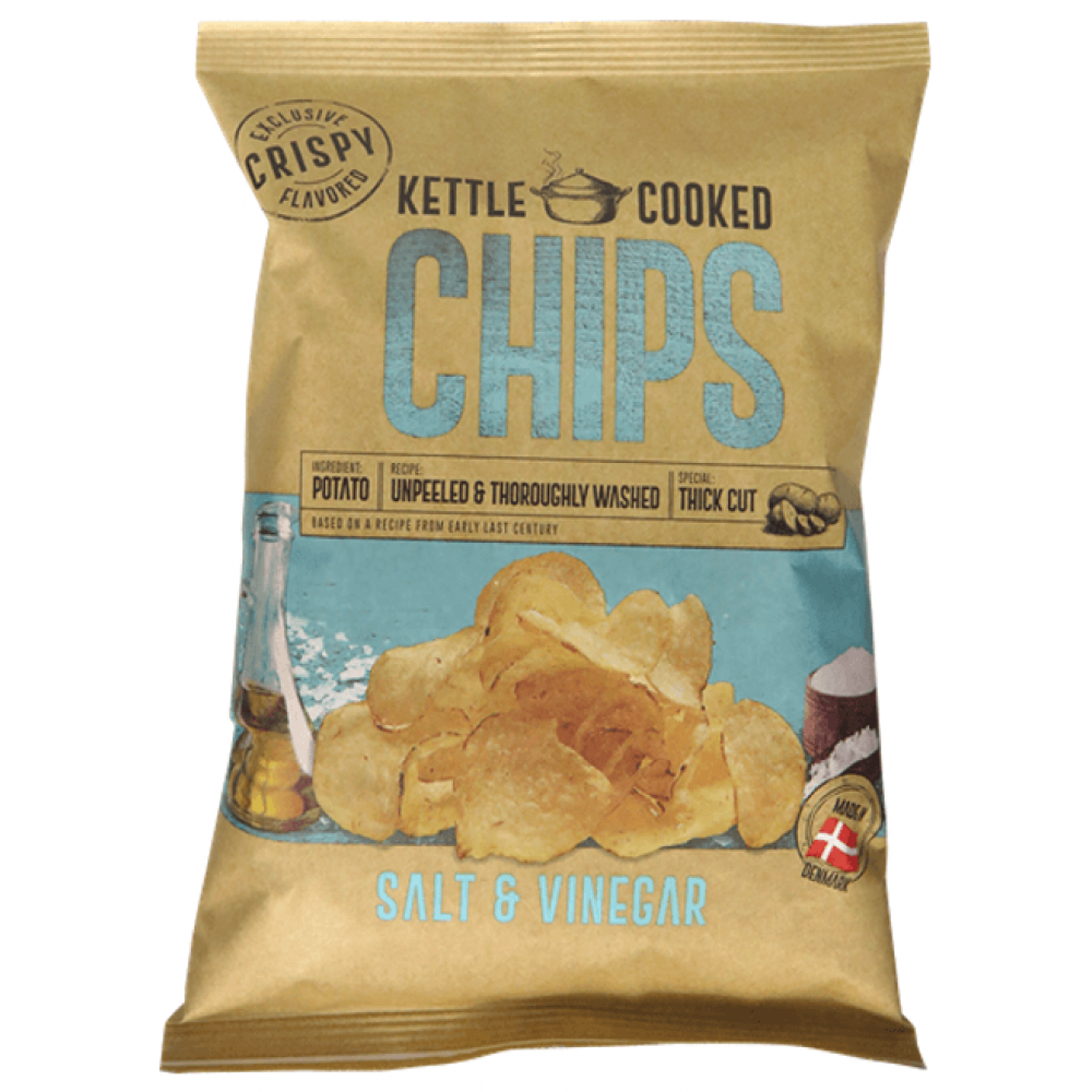 Kettle Cooked Chips - Sea Salt & Vinegar 8 x 150g