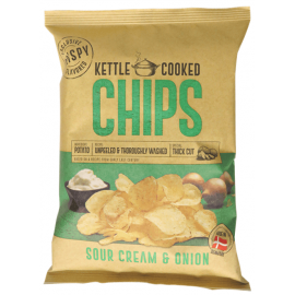 Kettle Cooked Chips - Sour Cream & Onion 8 x 150g