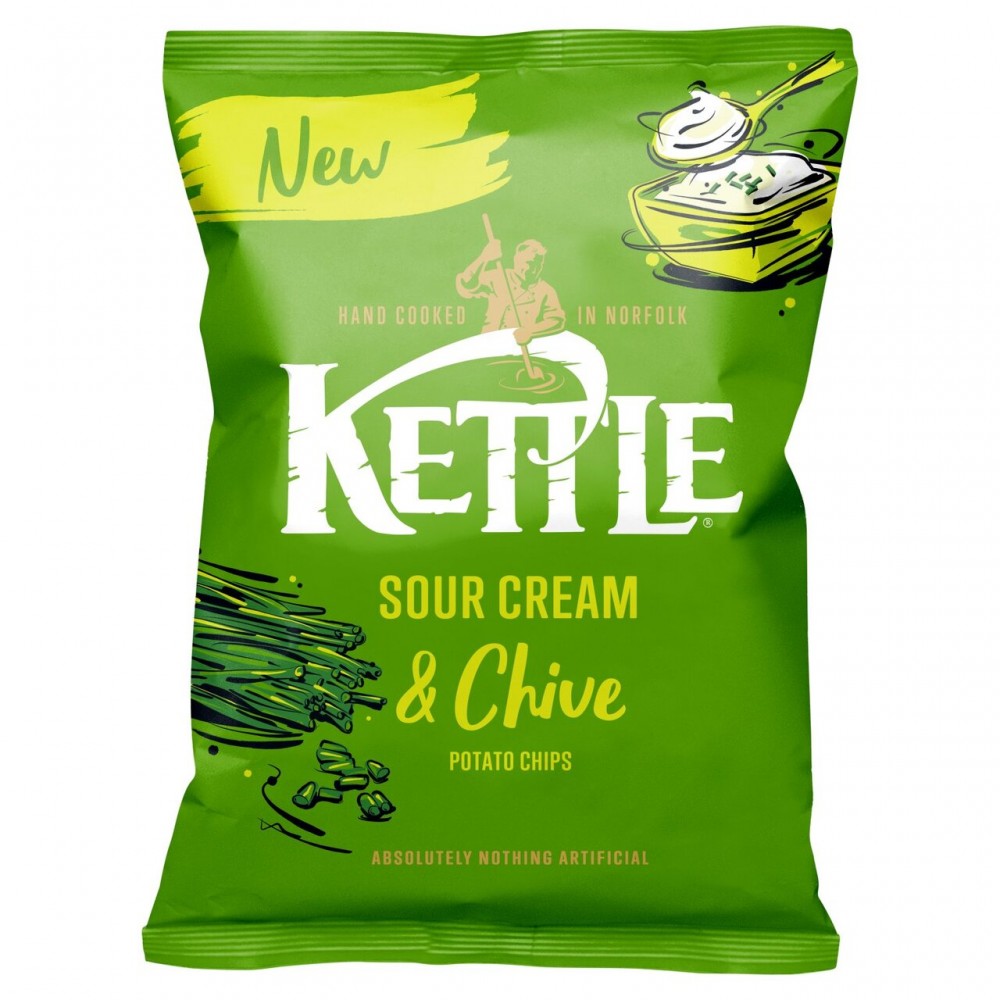 Kettle Chips 130g - Sour Cream & Onion 12 x 130g
