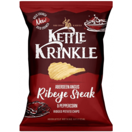 Kettle Chips - Rib Eye Steak & Peppercorn ridge Cut 18 x 40g