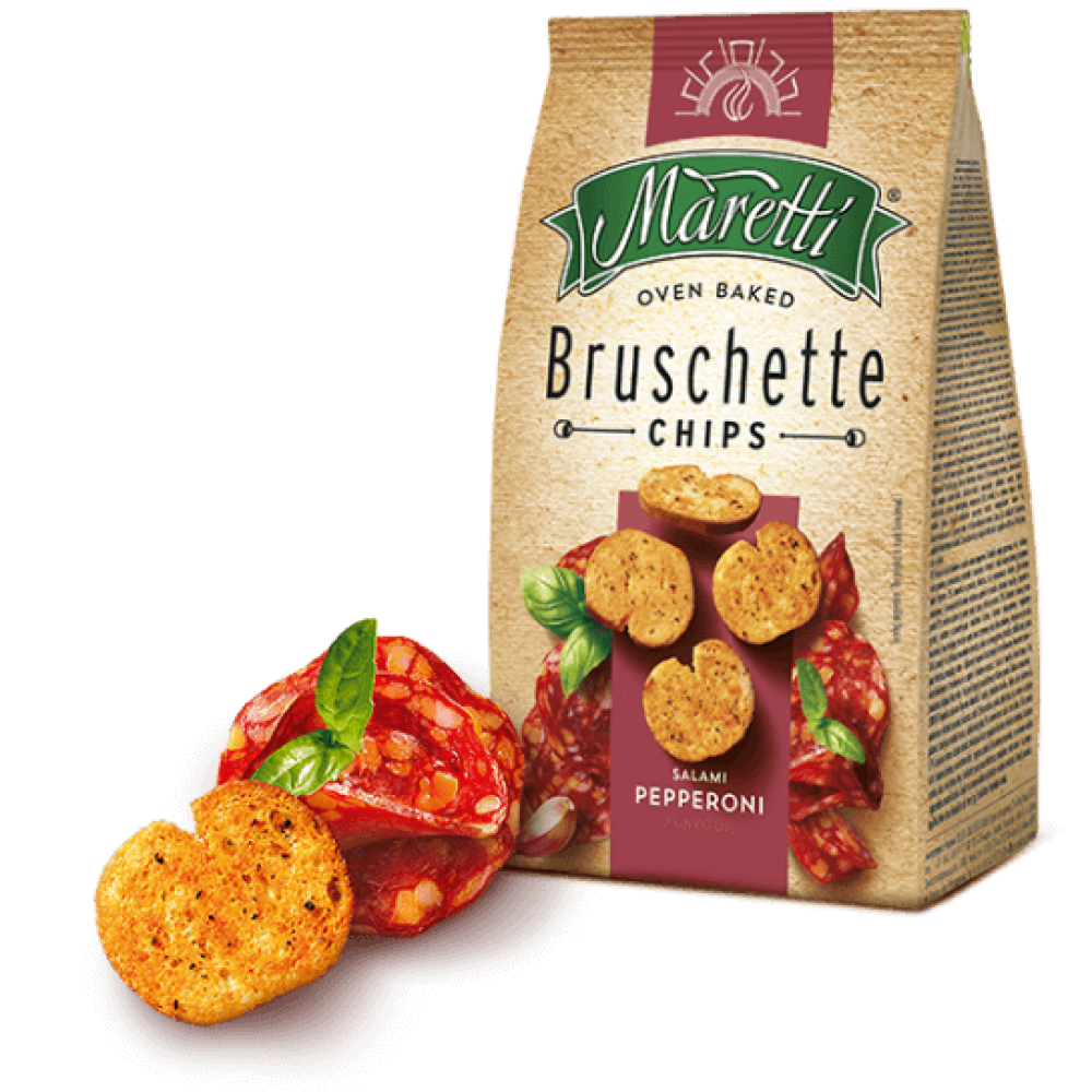 Maretti Bruschette Chips - Salami Pepperoni 21 x 70g