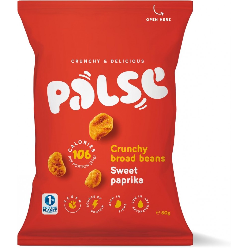 Palse - Crunchy Broad Beans Sweet Paprika 12 x 50g