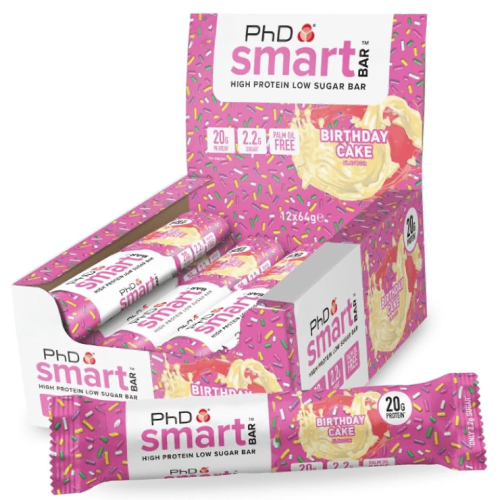 PhD Smart Bar - Birthday Cake 12 x 64