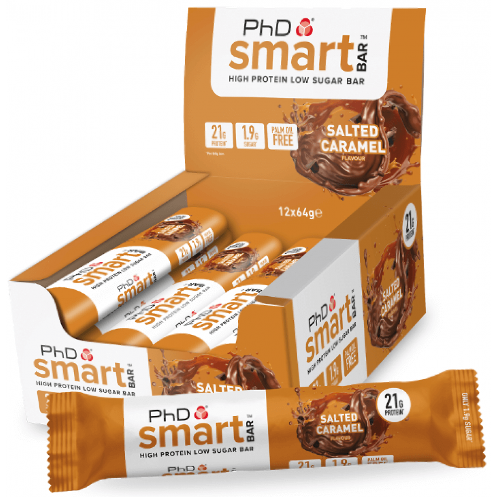 PhD Smart Bar - Salted Caramel 12 x 64