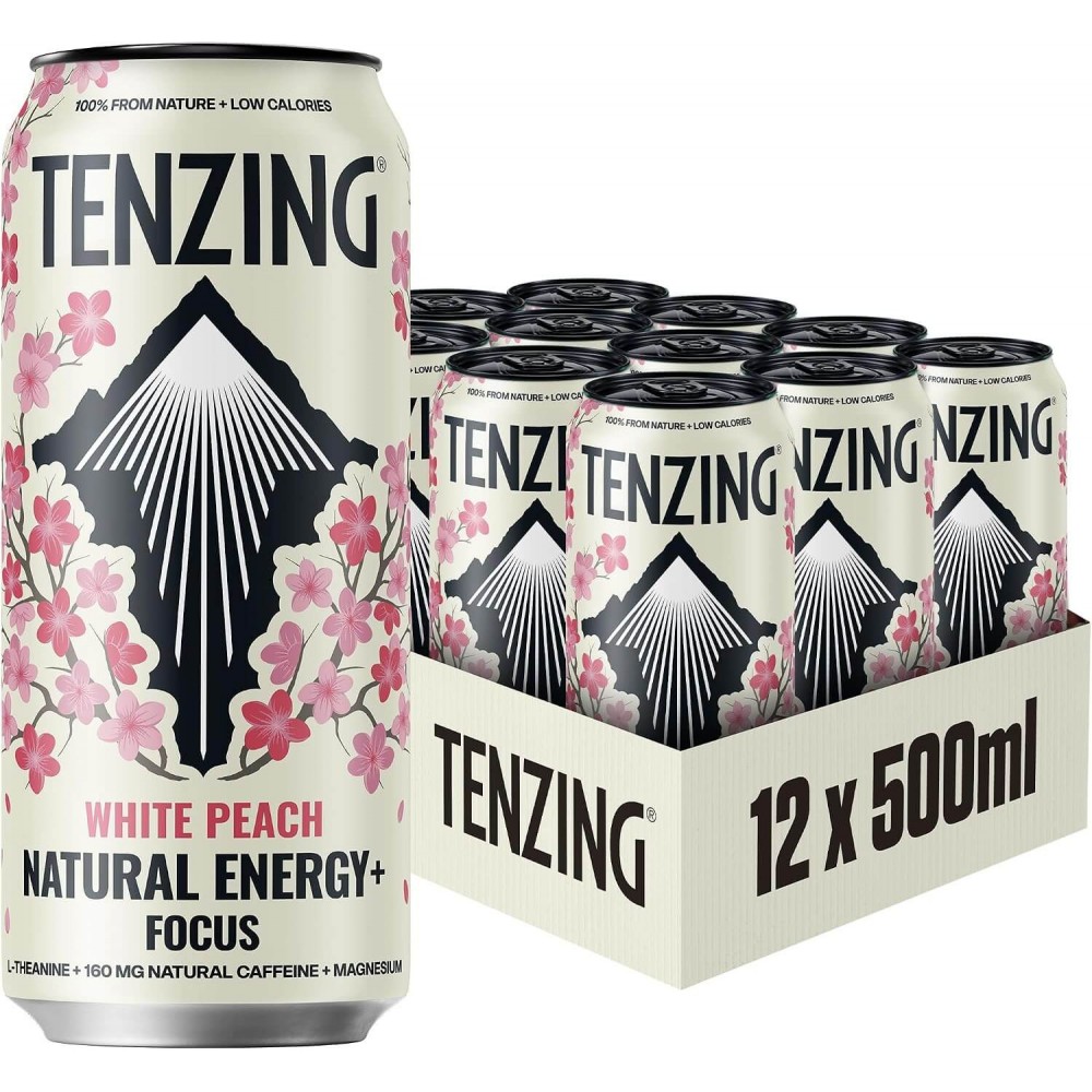 Tenzing Natural Energy - White Peach 12 x 500ml