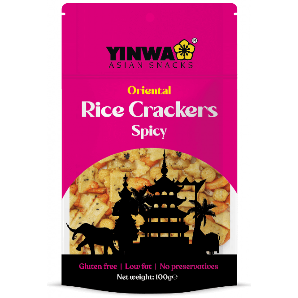 Yinwa Rice Crackers - Spicy 12 x 100g