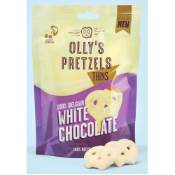 Ollys Pretzel - Chocolate White Thins - 10 x 90g