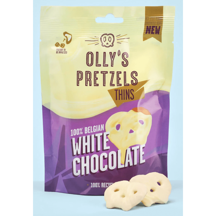 Ollys Pretzel White Chocolate Thins 10 x 90g