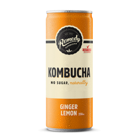 Remedy Kombucha Ginger & Lemon - 12 x 250ml
