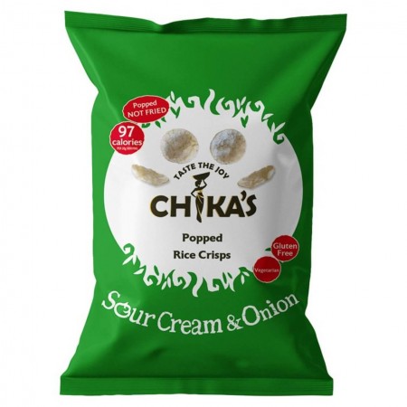 Chikas Popped Rice Crisps - Sour Cream & Onion 21 x 22g