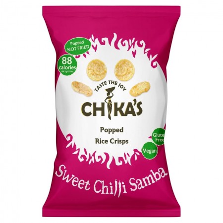 Chikas Popped Rice Crisps - Sweet Chilli Samba 8 x 80g