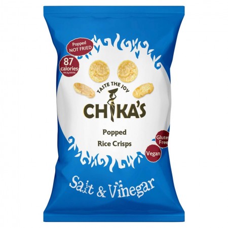 Chikas Popped Rice Crisps - Salt & Vinegar 8 x 80g