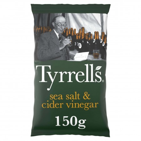 Tyrrells Crisps - Sea Salt & Cider Vinegar 8 x 150g