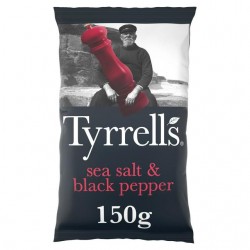 Tyrrells Crisps - Sea Salt & Black Pepper 8 x 150g