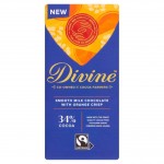Divine Chocolate - 34% Milk Chocolate with Orange Crisp - 15 x 90g