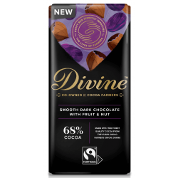 Divine Chocolate - 68% Dark Chocolate with Fruit & Nut - 15 x 90g
