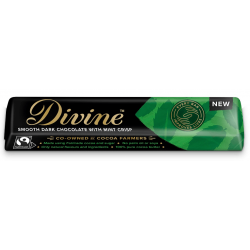 Divine Chocolate 70% Dark Chocolate Mint Crisp  30 x 35g