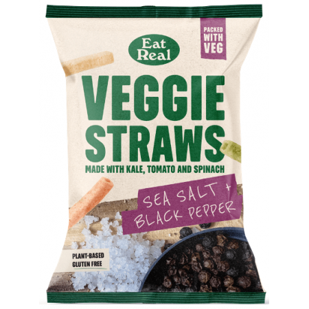 Eat Real Veggie Straws - Sea Salt & Black Pepper 10 x 110g