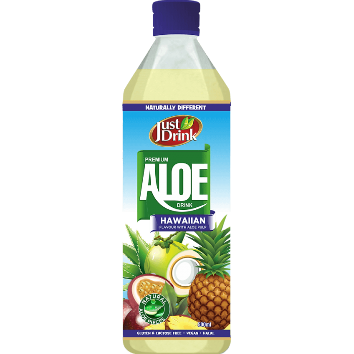 Just Drink Aloe Hawaiian 12 x 500ml