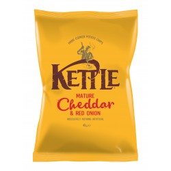 Kettle Chips - Mature Cheddar & Red Onion - 12 x 130g