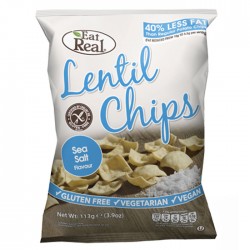 Eat Real Lentil Chips - Sea Salt Flavour - 10 x 113g