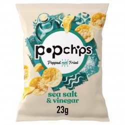 Popchips Sea Salt & Vinegar Popped Potato Chips 24 x 23g