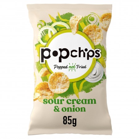 Popchips - Sour Cream & Onion Popped Potato Chips 8 x 85g